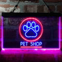 ADVPRO Paw Print Pet Shop Dual Color LED Neon Sign st6-i3992 - Red & Blue