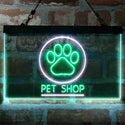 ADVPRO Paw Print Pet Shop Dual Color LED Neon Sign st6-i3992 - White & Green