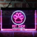 ADVPRO Paw Print Pet Shop Dual Color LED Neon Sign st6-i3992 - White & Purple
