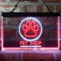 ADVPRO Paw Print Pet Shop Dual Color LED Neon Sign st6-i3992 - White & Red