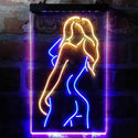 ADVPRO Sexy Back Girl Dancer Man Cave Garage  Dual Color LED Neon Sign st6-i3993 - Blue & Yellow