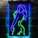 ADVPRO Sexy Back Girl Dancer Man Cave Garage  Dual Color LED Neon Sign st6-i3993 - Green & Blue