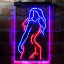 ADVPRO Sexy Back Girl Dancer Man Cave Garage  Dual Color LED Neon Sign st6-i3993 - Red & Blue
