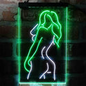 ADVPRO Sexy Back Girl Dancer Man Cave Garage  Dual Color LED Neon Sign st6-i3993 - White & Green