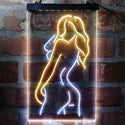 ADVPRO Sexy Back Girl Dancer Man Cave Garage  Dual Color LED Neon Sign st6-i3993 - White & Yellow