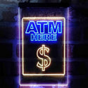 ADVPRO ATM Here Money Signal  Dual Color LED Neon Sign st6-i3994 - Blue & Yellow