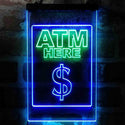 ADVPRO ATM Here Money Signal  Dual Color LED Neon Sign st6-i3994 - Green & Blue
