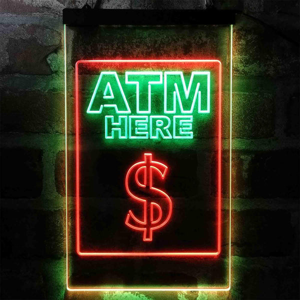 ADVPRO ATM Here Money Signal  Dual Color LED Neon Sign st6-i3994 - Green & Red