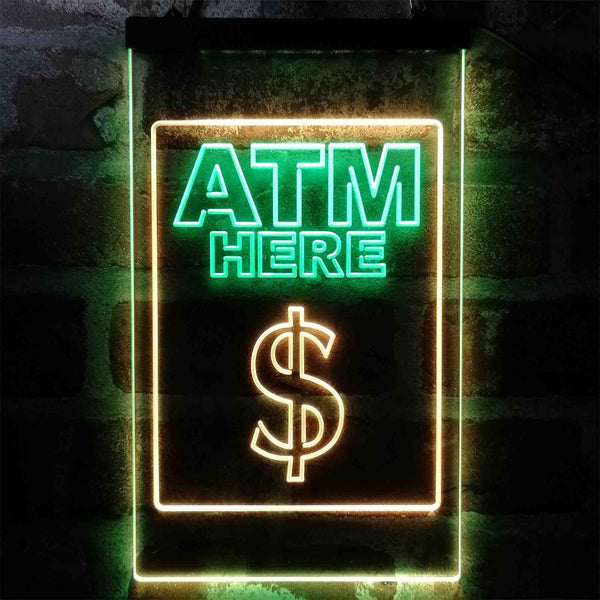 ADVPRO ATM Here Money Signal  Dual Color LED Neon Sign st6-i3994 - Green & Yellow