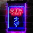 ADVPRO ATM Here Money Signal  Dual Color LED Neon Sign st6-i3994 - Red & Blue