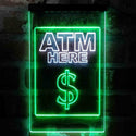 ADVPRO ATM Here Money Signal  Dual Color LED Neon Sign st6-i3994 - White & Green