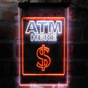 ADVPRO ATM Here Money Signal  Dual Color LED Neon Sign st6-i3994 - White & Orange