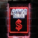 ADVPRO ATM Here Money Signal  Dual Color LED Neon Sign st6-i3994 - White & Red