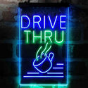 ADVPRO Drive Thru Coffee  Dual Color LED Neon Sign st6-i3995 - Green & Blue