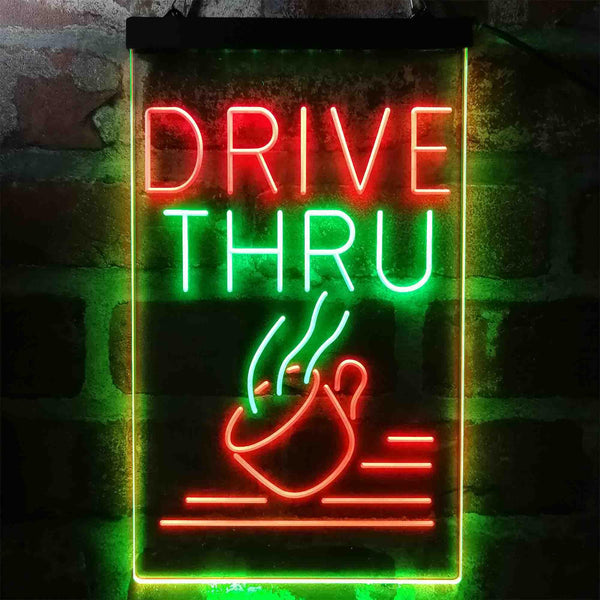 ADVPRO Drive Thru Coffee  Dual Color LED Neon Sign st6-i3995 - Green & Red