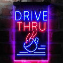ADVPRO Drive Thru Coffee  Dual Color LED Neon Sign st6-i3995 - Red & Blue