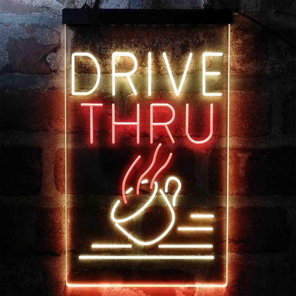 ADVPRO Drive Thru Coffee  Dual Color LED Neon Sign st6-i3995 - Red & Yellow