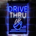 ADVPRO Drive Thru Coffee  Dual Color LED Neon Sign st6-i3995 - White & Blue