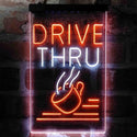 ADVPRO Drive Thru Coffee  Dual Color LED Neon Sign st6-i3995 - White & Orange