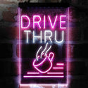 ADVPRO Drive Thru Coffee  Dual Color LED Neon Sign st6-i3995 - White & Purple