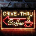ADVPRO Drive Thru Coffee Shop Arrow Left Dual Color LED Neon Sign st6-i3997 - Red & Yellow