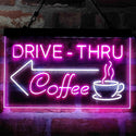 ADVPRO Drive Thru Coffee Shop Arrow Left Dual Color LED Neon Sign st6-i3997 - White & Purple