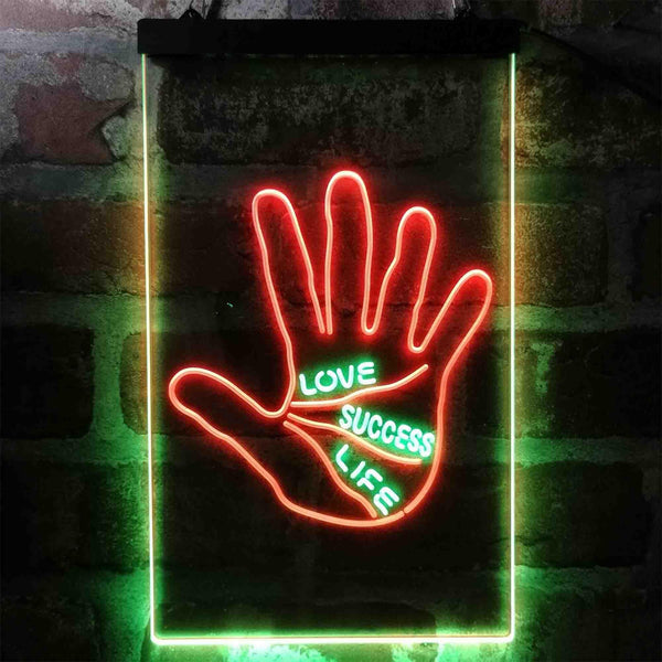 ADVPRO Love Success Life Palm Reader Display  Dual Color LED Neon Sign st6-i3998 - Green & Red