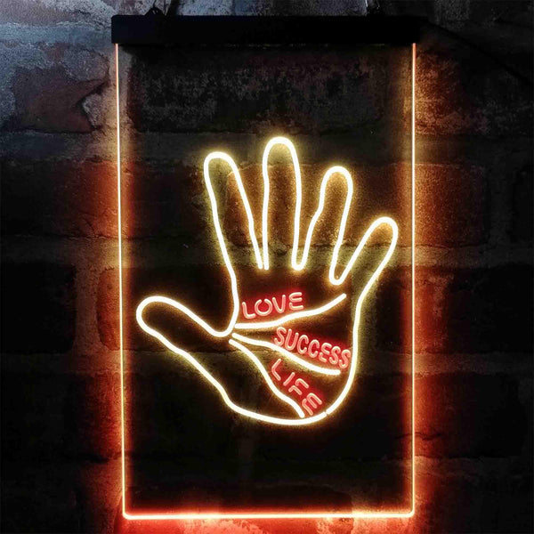 ADVPRO Love Success Life Palm Reader Display  Dual Color LED Neon Sign st6-i3998 - Red & Yellow