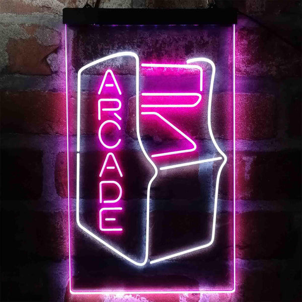 ADVPRO Arcade Game Room Kid Room Party Display  Dual Color LED Neon Sign st6-i3999 - White & Purple
