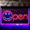 ADVPRO Smile Open Display Dual Color LED Neon Sign st6-i4000 - Blue & Red