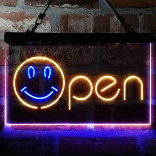 ADVPRO Smile Open Display Dual Color LED Neon Sign st6-i4000 - Blue & Yellow