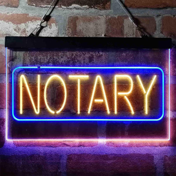 ADVPRO Notary Public Display Dual Color LED Neon Sign st6-i4001 - Blue & Yellow