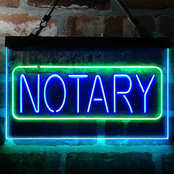 ADVPRO Notary Public Display Dual Color LED Neon Sign st6-i4001 - Green & Blue