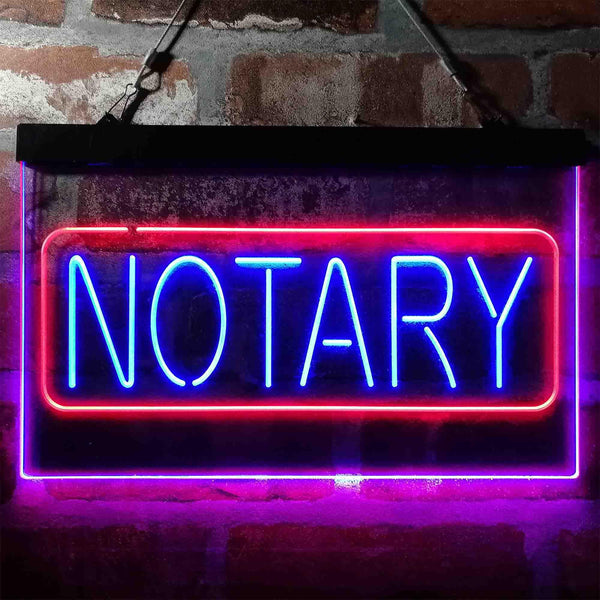 ADVPRO Notary Public Display Dual Color LED Neon Sign st6-i4001 - Red & Blue