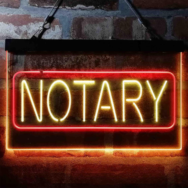 ADVPRO Notary Public Display Dual Color LED Neon Sign st6-i4001 - Red & Yellow