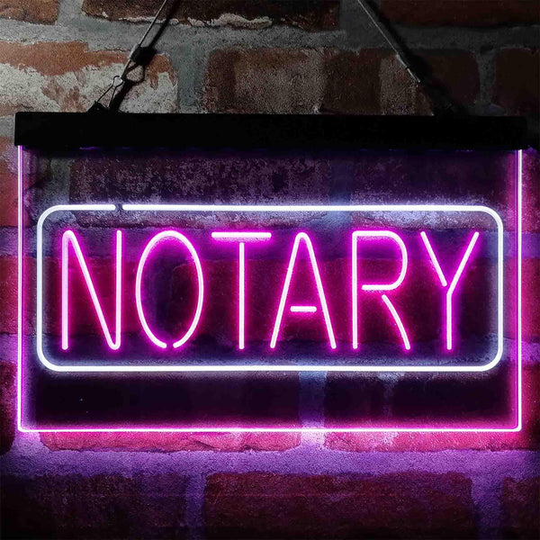 ADVPRO Notary Public Display Dual Color LED Neon Sign st6-i4001 - White & Purple