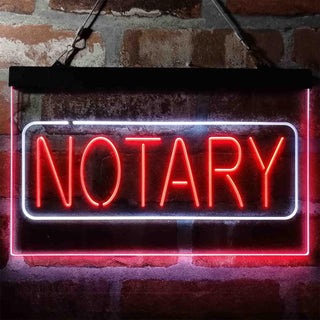 ADVPRO Notary Public Display Dual Color LED Neon Sign st6-i4001 - White & Red