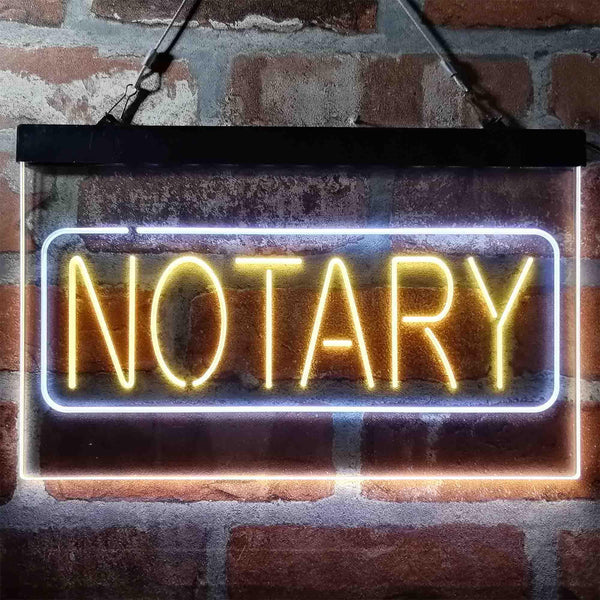 ADVPRO Notary Public Display Dual Color LED Neon Sign st6-i4001 - White & Yellow