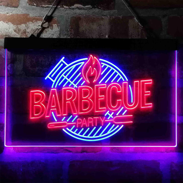 ADVPRO Barbecue Party Home Decoration Dual Color LED Neon Sign st6-i4004 - Blue & Red