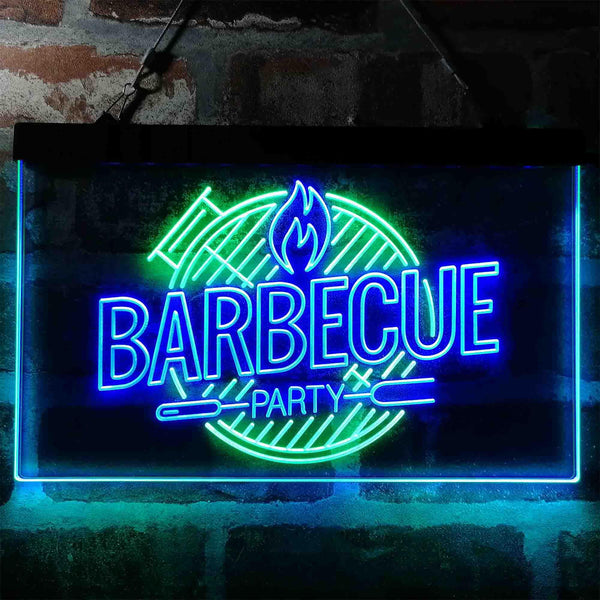 ADVPRO Barbecue Party Home Decoration Dual Color LED Neon Sign st6-i4004 - Green & Blue