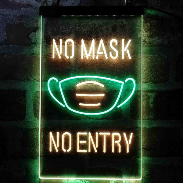 ADVPRO No Mask No Entry Notice  Dual Color LED Neon Sign st6-i4006 - Green & Yellow