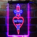 ADVPRO Tattoo Sword Heart Man Cave  Dual Color LED Neon Sign st6-i4007 - Blue & Red