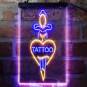 ADVPRO Tattoo Sword Heart Man Cave  Dual Color LED Neon Sign st6-i4007 - Blue & Yellow