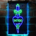 ADVPRO Tattoo Sword Heart Man Cave  Dual Color LED Neon Sign st6-i4007 - Green & Blue