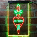 ADVPRO Tattoo Sword Heart Man Cave  Dual Color LED Neon Sign st6-i4007 - Green & Red