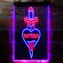 ADVPRO Tattoo Sword Heart Man Cave  Dual Color LED Neon Sign st6-i4007 - Red & Blue