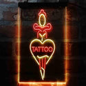 ADVPRO Tattoo Sword Heart Man Cave  Dual Color LED Neon Sign st6-i4007 - Red & Yellow