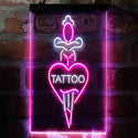 ADVPRO Tattoo Sword Heart Man Cave  Dual Color LED Neon Sign st6-i4007 - White & Purple