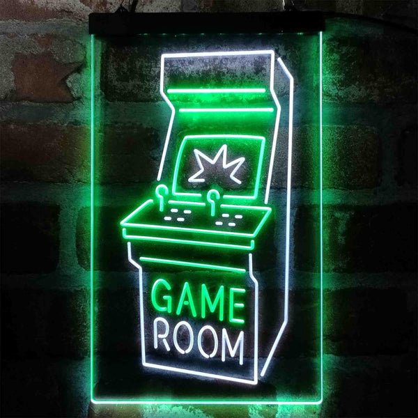 ADVPRO Game Room Arcade Garage TV Display  Dual Color LED Neon Sign st6-i4008 - White & Green