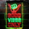 ADVPRO Good Vibes Only Hand  Dual Color LED Neon Sign st6-i4009 - Green & Red
